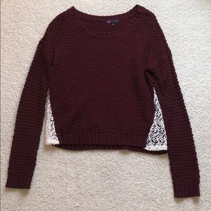 Burgundy Lace Sweater